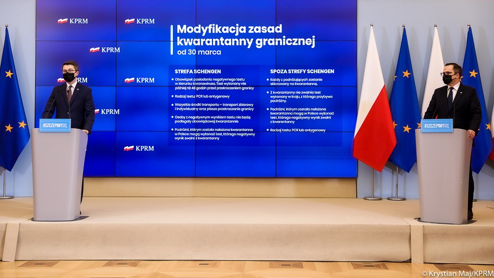 Briefing prasowy z sekretarzem stanu w Ministerstwie Infrastruktury Marcinem Horałą.