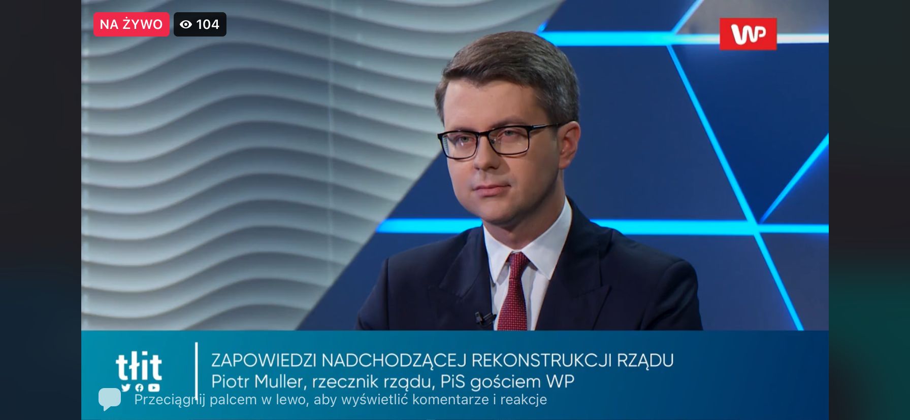 Minister Piotr Müller był dziś gościem w programie Tłit , gdzie rozmawiano m.in. o kolejnych spekulacjach opozycji w związku z rzekomym wyjściem z UE.