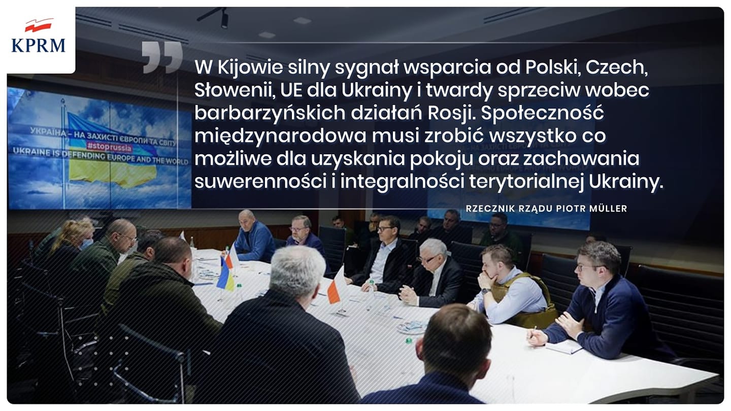 W Kijowie silny sygnał wsparcia od Polski, Czech, Słowenii, UE dla Ukrainy