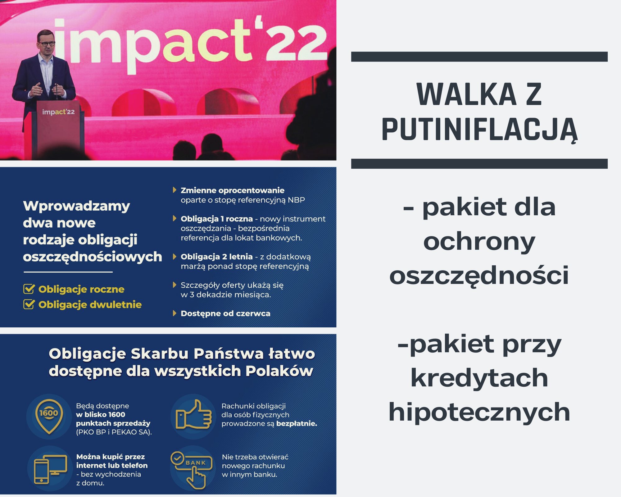Premier Mateusz Morawiecki zapowiedział kolejny pakiet wsparcia w walce z putinflacją. To kolejne rozwiązania, które mają uchronić Polaków przed skutkami globalnego trendu wzrostu cen.