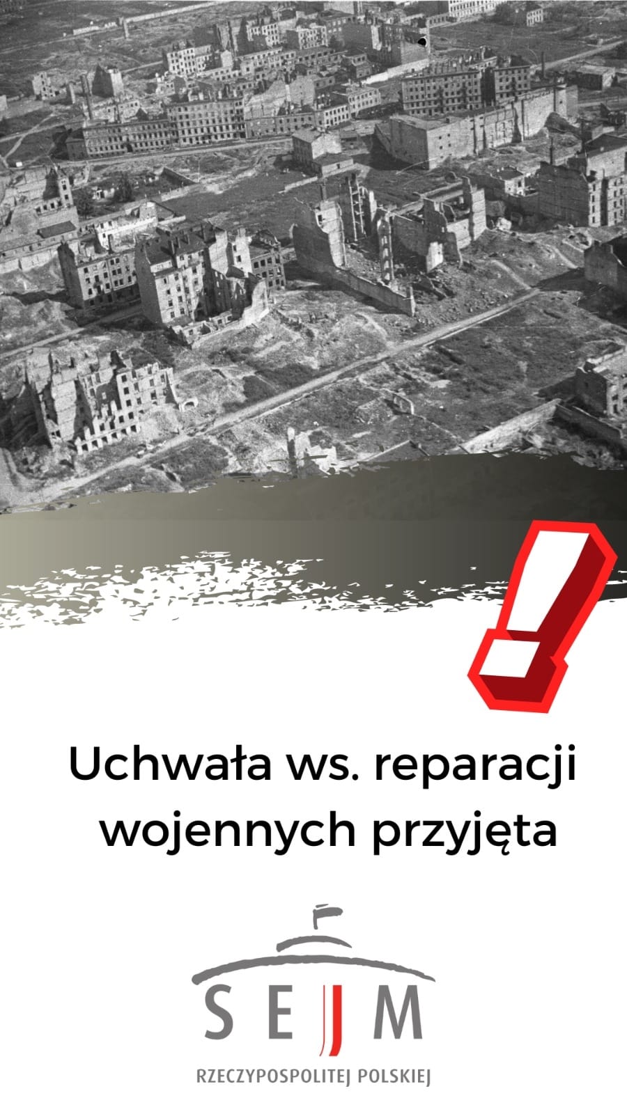 Uchwała ws. reparacji wojennych przyjęta przez Sejm