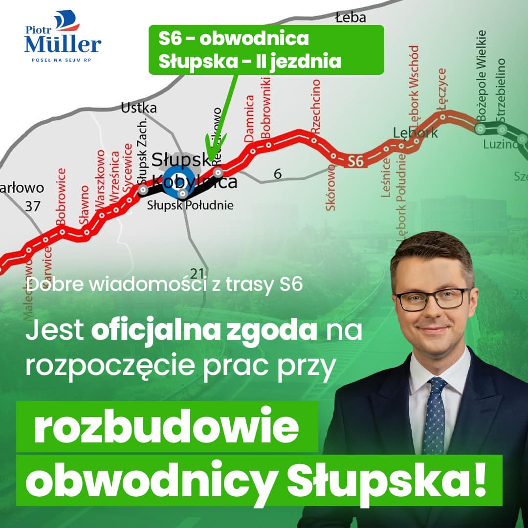 Powstanie drugi pas jezdni na obwodnicy Słupska w ramach trasy ekspresowej S6