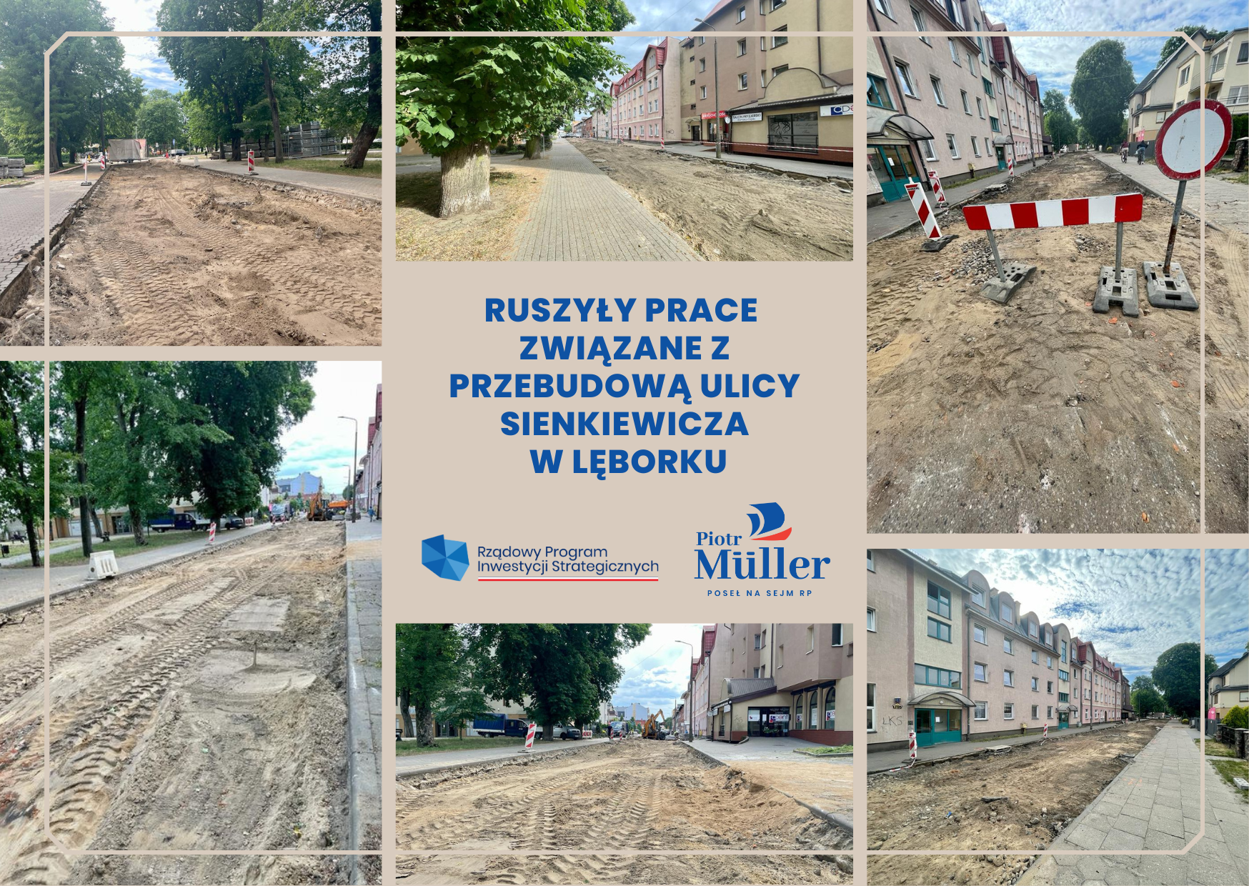 Ruszyły pracę związane z przebudową ulicy Sienkiewicza w Lęborku - od skrzyżowania z ulicą Grunwaldzką aż do Wojska Polskiego.