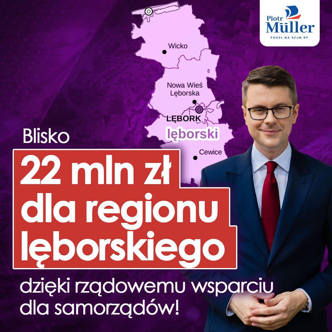 Blisko 22 mln zł dla regionu lęborskiego dzięki rządowemu wsparciu dla samorządów!