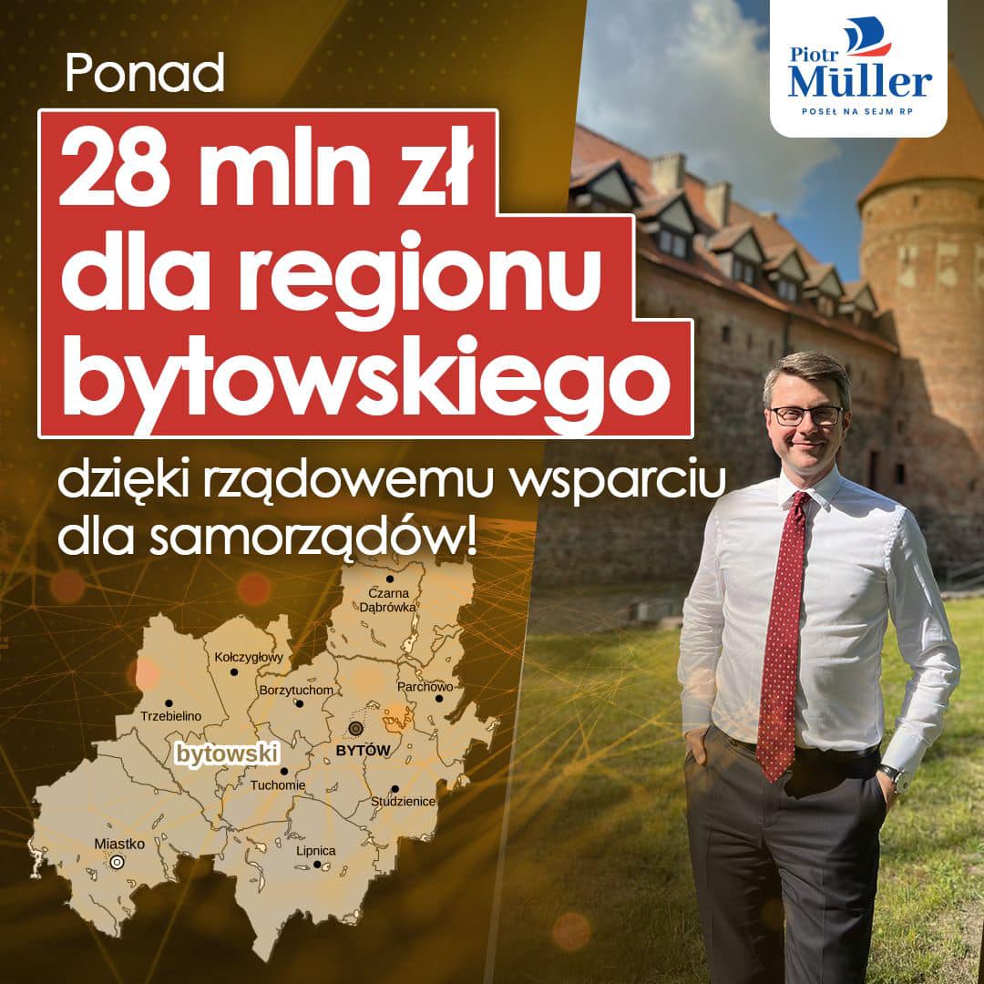 Ponad 28 mln zł dla regionu bytowskiego dzięki rządowemu wsparciu dla samorządów!